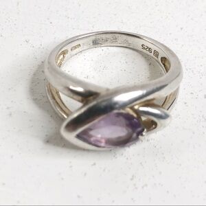 Sterling Silver Purple Stone Ring Size 9